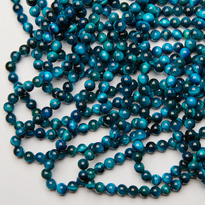 Niebieskie tygrysie oko kulka gładka 6,5mm