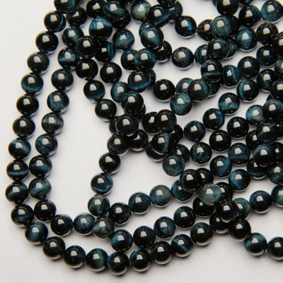 Grafitowe tygrysie oko kulka gładka 8,5mm