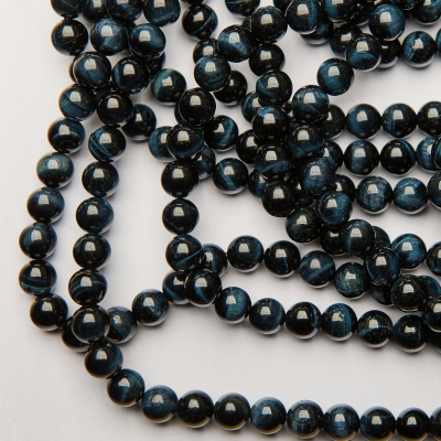 Grafitowe tygrysie oko kulka gładka 10,5mm