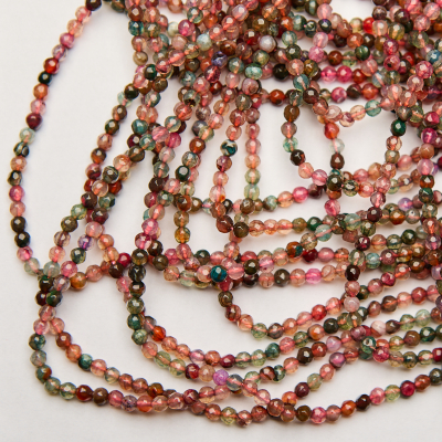 Agat kulka fasetowana multikolor 4mm