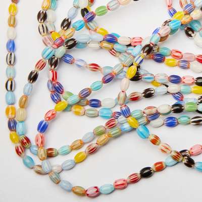 Koraliki millefiori oliwka 5x8mm