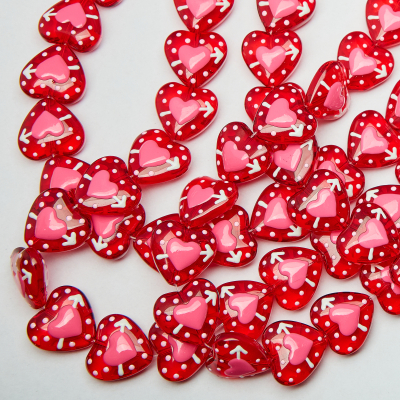 Koraliki lampwork serduszko 20,5x19mm