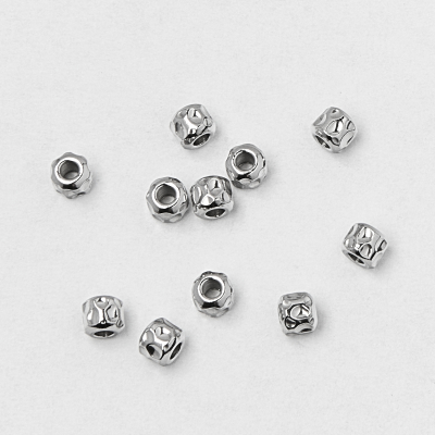 Koralik ze stali beczułka wgniatana 3x3,5mm
