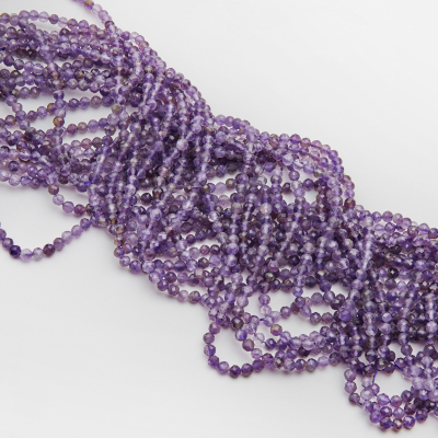 Ametyst kulka fasetowana 4mm