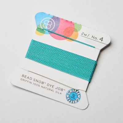 Nici jedwabne z igłą light aqua 0,8mm