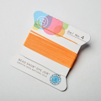 Nici jedwabne z igłą neon orange 0,6mm