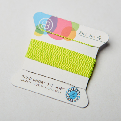 Nici jedwabne z igłą neon yellow 0,8mm