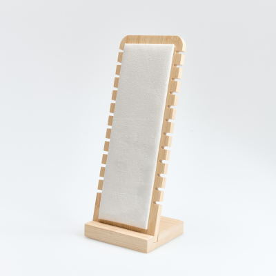 Ekspozytor bambusowy z białą poduszką 28x10cm