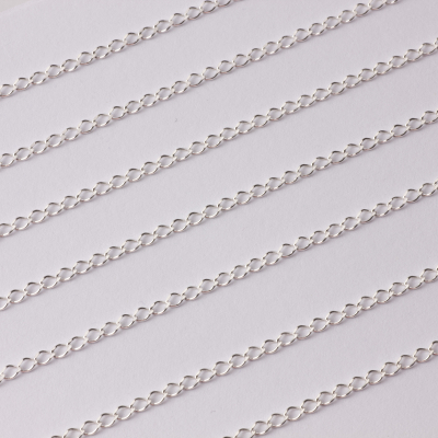 Srebrny łańcuch rombo podłużny AG925 2mm