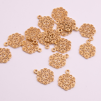 Zawieszka ażurowa mandala AG925 pozłacana 11mm
