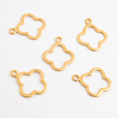 Srebrna zawieszka kwiatek wycięty AG925 pozłacana 14mm