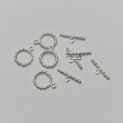 Srebrne zapięcie toggle skręcane liny AG925 11,5mm
