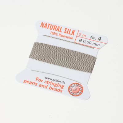 Nici jedwabne z igłą grey 0,6mm